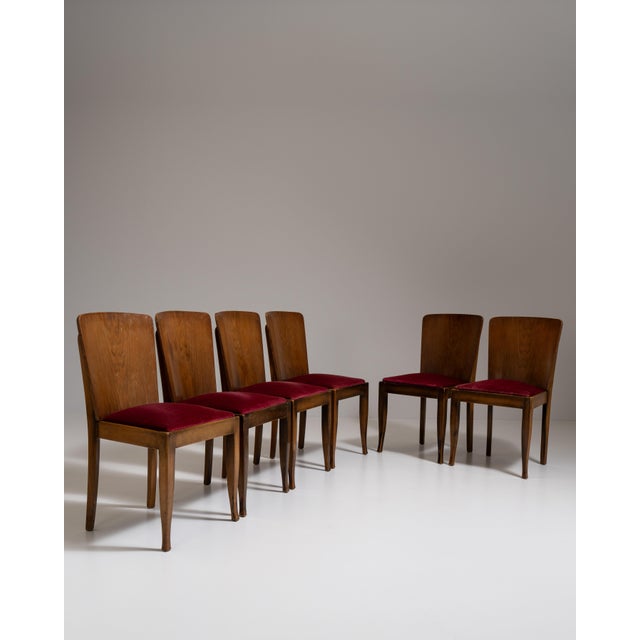 Set of Six 1940s Czech Amber Art Deco Dining Chairs For Sale - Image 15 of 15