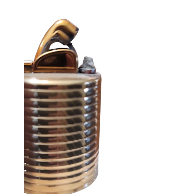 1950s Vintage White & Gold Quilted Evans Smoking Set For Sale - Image 5 of 6