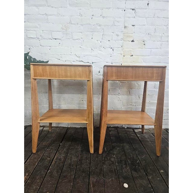 Mid-Century Modern 1950s Pair of Edward Wormley for Dunbar Night Stands For Sale - Image 3 of 13