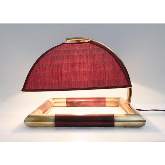Tommaso Barbi Mid-Century Modern Italian Brass Table Lamp by Tommaso Barbi, 1970s For Sale - Image 4 of 7