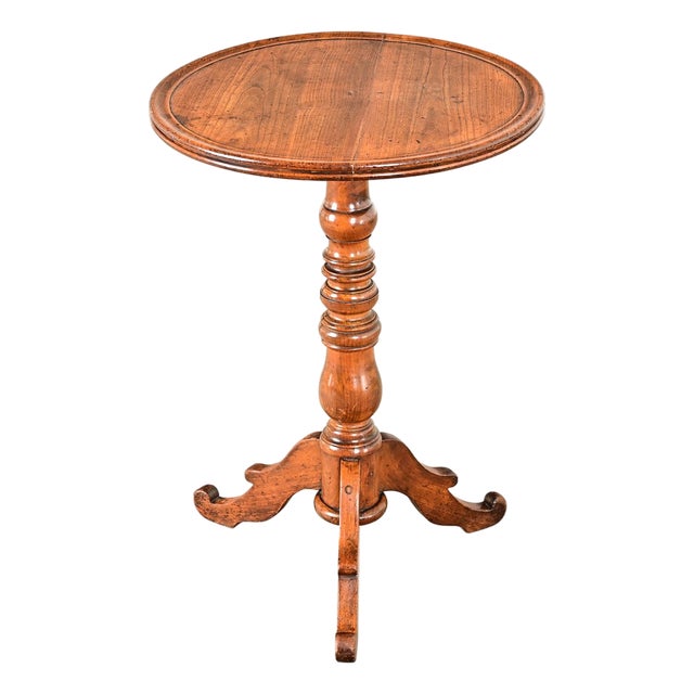 French 19th Century Walnut Pedestal Gueridon Table For Sale