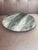 Vintage natural gray-white marble serving tray with unique gray veining. The tray rotates smoothly on a solid marble base....