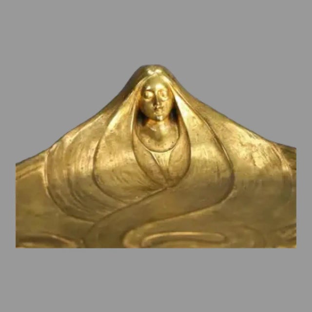 Early 1900s Art Nouveau Large Bronze Figural Tray Signed H. Weiss Geschutzt For Sale - Image 4 of 8