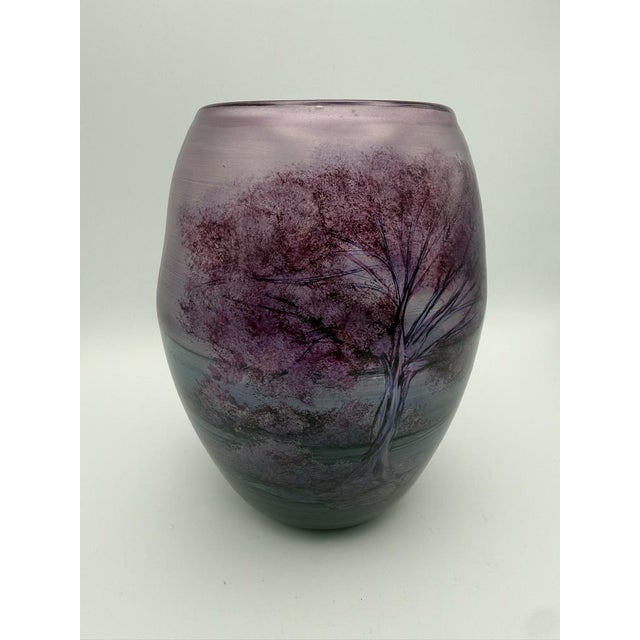 Glass Hand-Painted Studio Glass Vase by Hans Jürgen Richartz, 1980s For Sale - Image 7 of 15