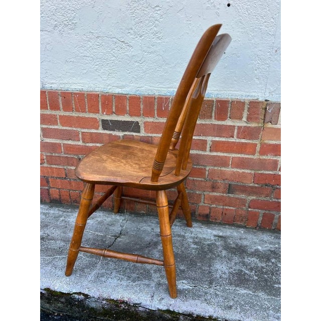 Mid 20th Century Vintage Ethan Allen Heirloom Collection Maple Windsor Dining Chairs- Set of 4 For Sale - Image 11 of 12