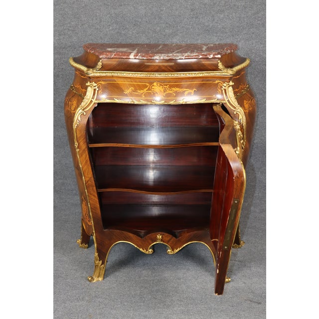 19th C French Louis XV Style Ormolu Mounted Marble Top Cabinet by Droward For Sale - Image 12 of 17