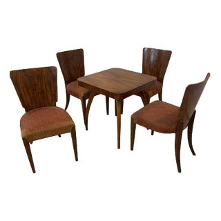 Spiderleg Table and Chairs by Halabala, Set of 5 For Sale