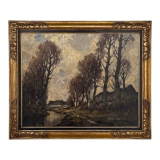 Framed Oil Painting on Canvas by Leo Libert (1908-1950) 'Autumn in the Campine' For Sale