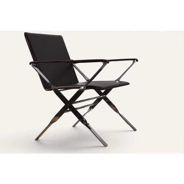 Leather and Chrome-Plated Metal Armchairs, Italy, 1970, Set of 2 For Sale - Image 14 of 18