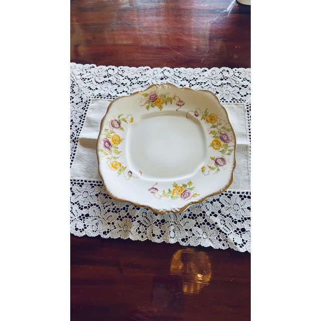 English Antique Royal Albert Crown China Plate For Sale - Image 3 of 3