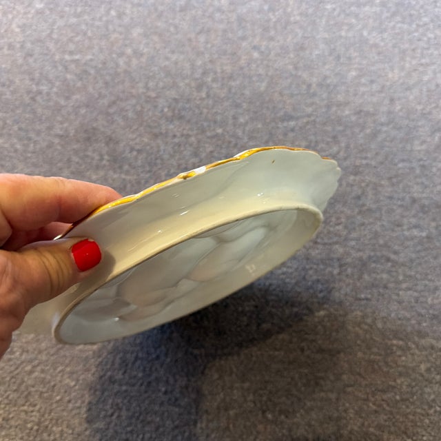 Ceramic Late 20th Century Gold Net Turkey Oyster Plate For Sale - Image 7 of 12