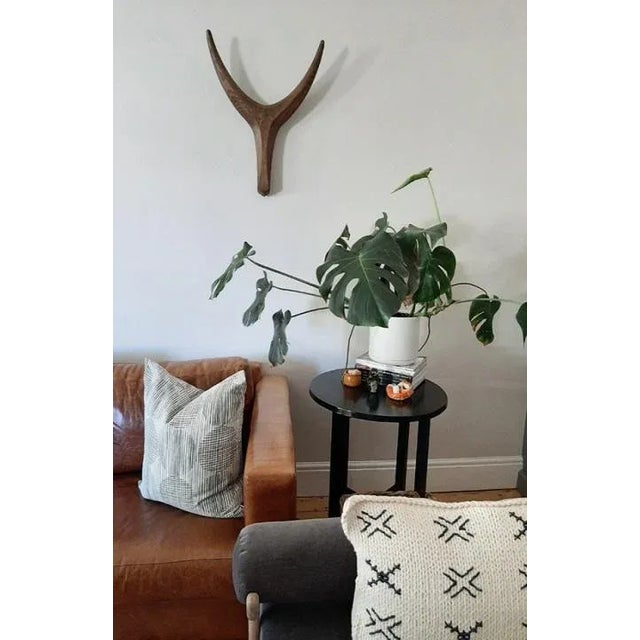 Medium Nguni Head Black Iroko, Animal Head Wall Sculpture, Gunsmoke For Sale - Image 4 of 9