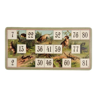 Antique Lithograph Game Cards Dogs - a Pair For Sale
