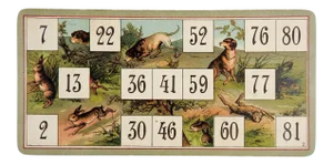 Antique Lithograph Game Cards Dogs - a Pair