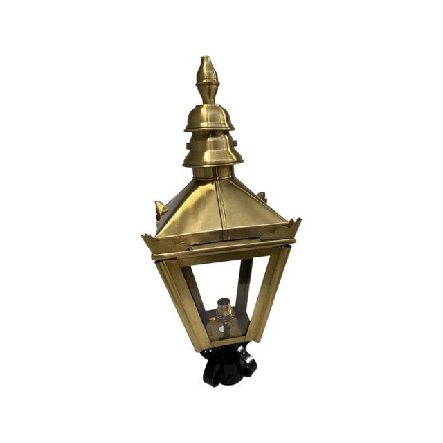 Traditional Brass Wall Lantern with Ornate Cast Iron Bracket For Sale - Image 13 of 15