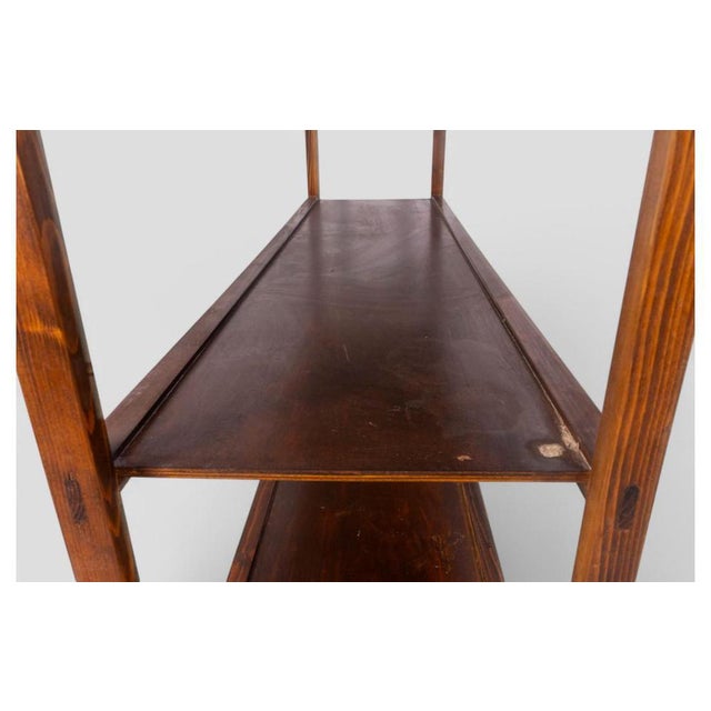 1960s Vintage Wooden Three-Shelf Bookcase, 1960s For Sale - Image 5 of 8