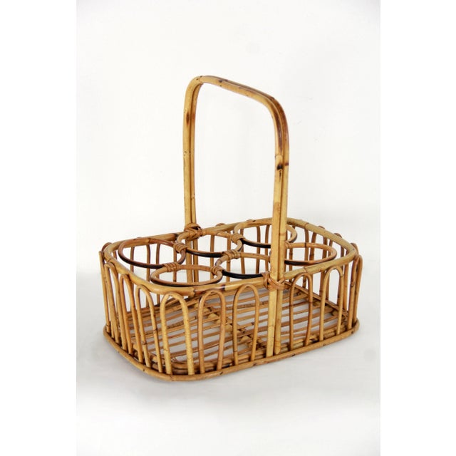 Wood Vintage Bamboo Bottle Rack by Alfredo, Italy, 1970s For Sale - Image 7 of 8