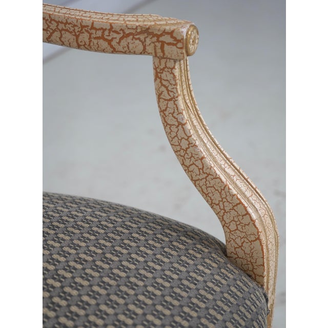 Textile Set of 4 Ello Web Back Crackle Finish Armchairs For Sale - Image 7 of 18
