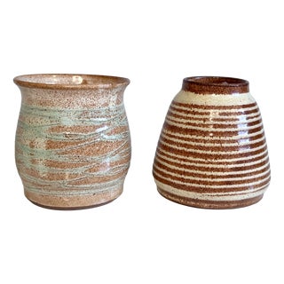 Studio Ceramic Vases by Helma Klett, Germany, 1980s, Set of 2 For Sale