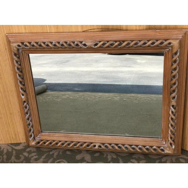 Vintage Hand Carved Pine Mirror Italy For Sale - Image 11 of 11