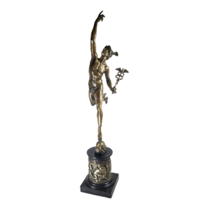 19th Century 34" Italian Grand Tour Bronze of Flying Mercury After Giambologna