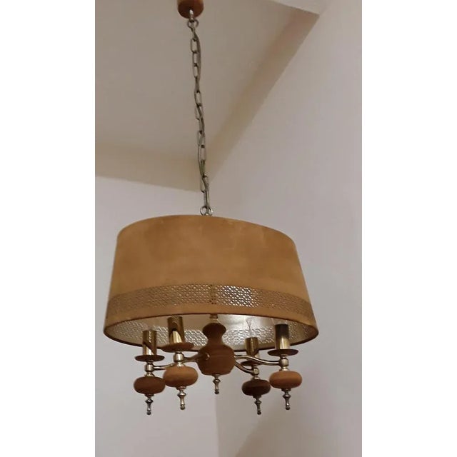 Vintage Ceiling Lamp with Brass Frame, 1970s For Sale - Image 3 of 12
