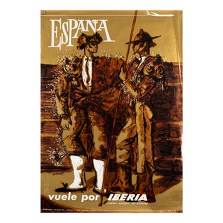 Vintage Iberia España Airline Poster, 1967 For Sale