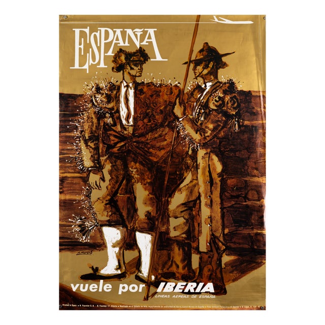 Vintage Iberia España Airline Poster, 1967 For Sale
