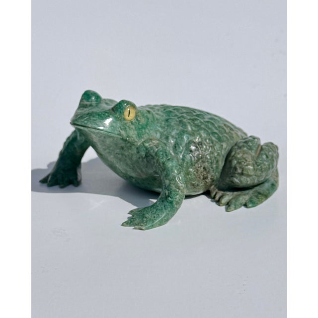 Late 20th Century Green Hardstone Frog Sculpture, Chinese, Late 20th Century For Sale - Image 5 of 13