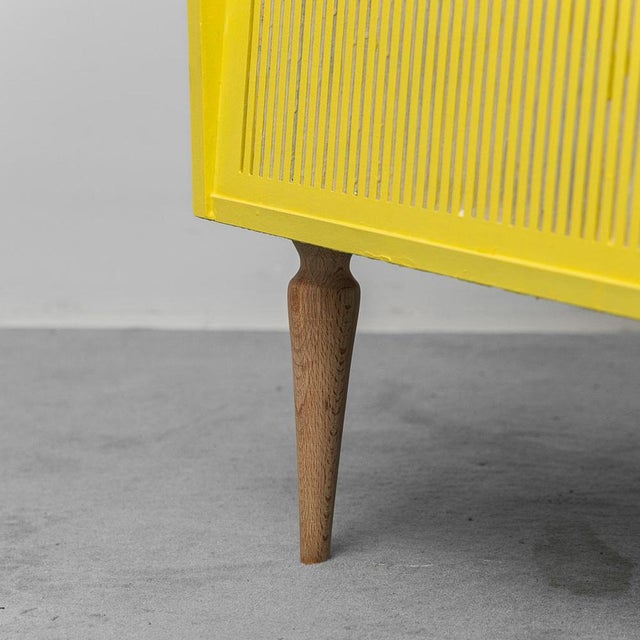 Lumophon Yellow Wooden Radio Cabinet, 1960s For Sale - Image 10 of 13