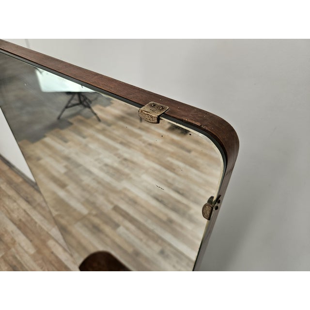 1940s Art Deco Walnut Dressing Table with Mirror, 1940 For Sale - Image 5 of 18