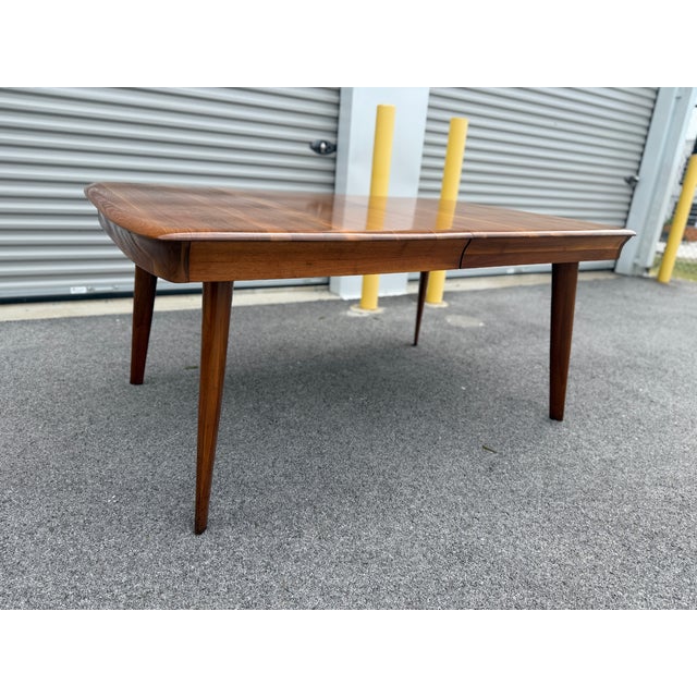 Mid-Century Modern Mid-Century Modern 1950's Solid Walnut Dining Table + Leaves + Pad Protector by Bissman Furniture For Sale - Image 3 of 18