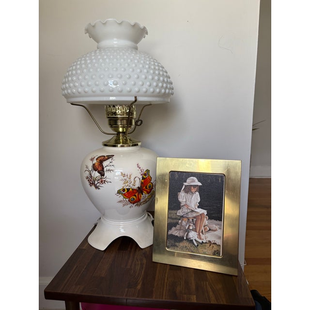 1990s Vintage 1994 “Afternoon Story Time” Canvas Print Painting Art by Melinda Buyers Framed in Brass VTG Frame For Sale - Image 5 of 10