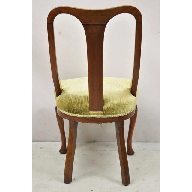 Edwardian Mahogany Sweetheart Back Bellflower Painted Dining Chairs - Set of 4 For Sale - Image 10 of 12