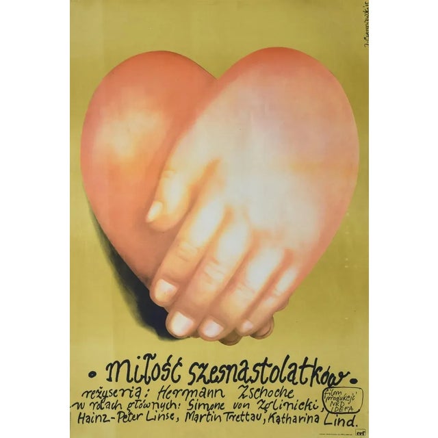 Mitosc Szesnatolatkow Vintage poster is an offset print on paper realized in 1970a. Good condition and aged. Print: Slavic...