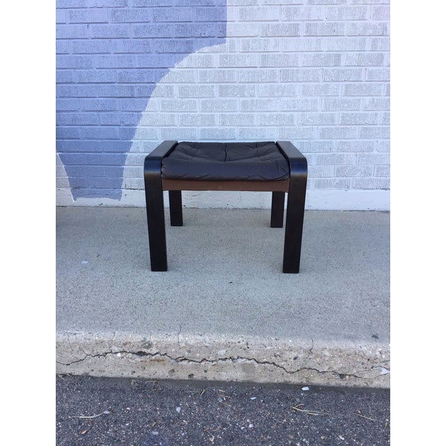 Ebony 1960s Bjarne Dahlqvist Lounge Chair & Ottoman, Leather, Mid-Century Modern For Sale - Image 8 of 12