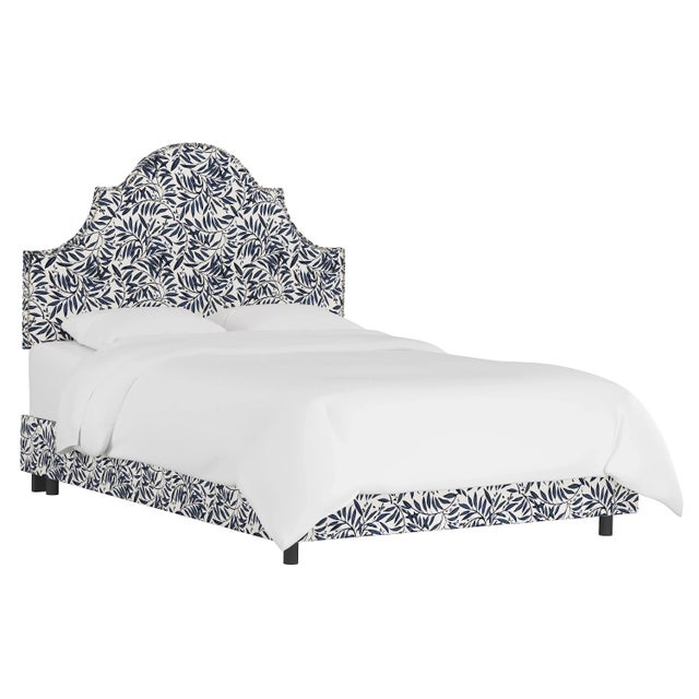 Halsted Bed in Blue Voysey Vine, Full For Sale In Chicago - Image 6 of 6