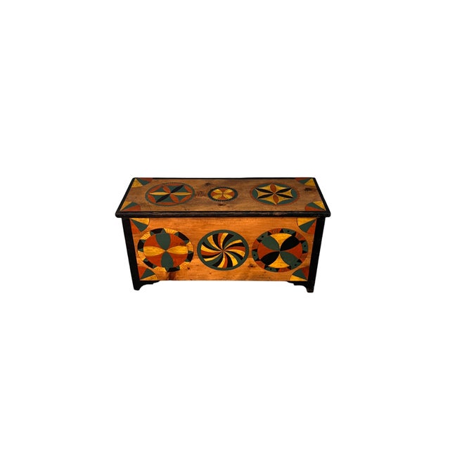 Rustic Painted Chest, Champorcher Valley, 1800s For Sale - Image 3 of 4