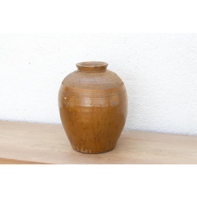 19th Century Antique Golden Brown Storage Pot For Sale - Image 5 of 10