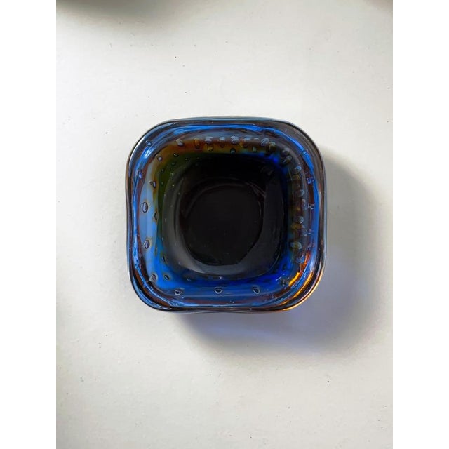Blue Vintage Murano Glass Bowl in Blue Amber from Fratelli Toso, Italy, 1960s For Sale - Image 8 of 10