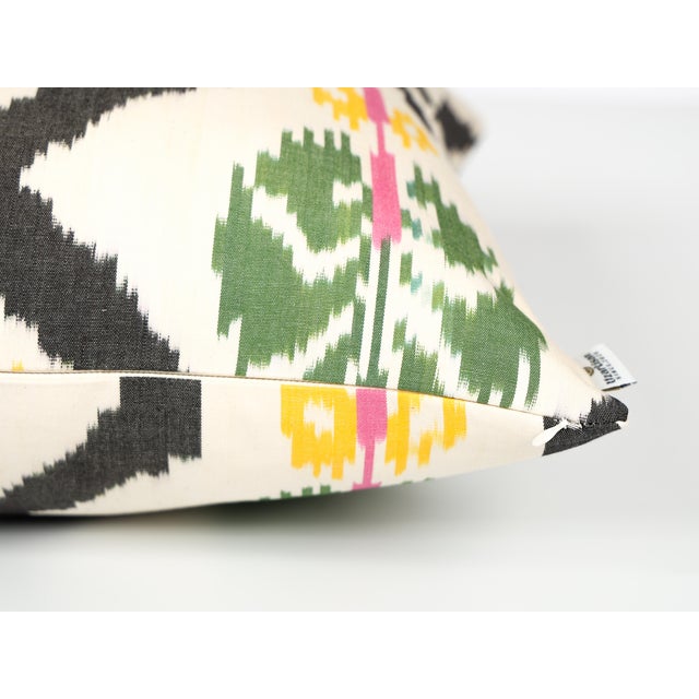Textile White and Black Geometric Ikat Pillow Cover For Sale - Image 7 of 13