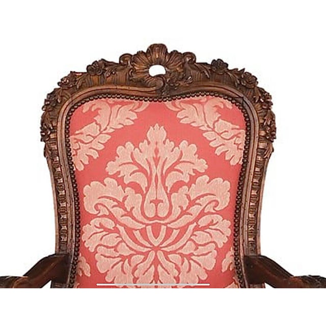 19th Century Large Pair of Exuberantly Carved Italian Baroque Armchairs For Sale - Image 5 of 8