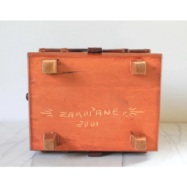 Vintage Wood Sewing Box For Sale - Image 10 of 10