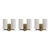 Vintage Enameled Glass, Brass & Nickel Two Light Wall Sconces - Set of Three For Sale