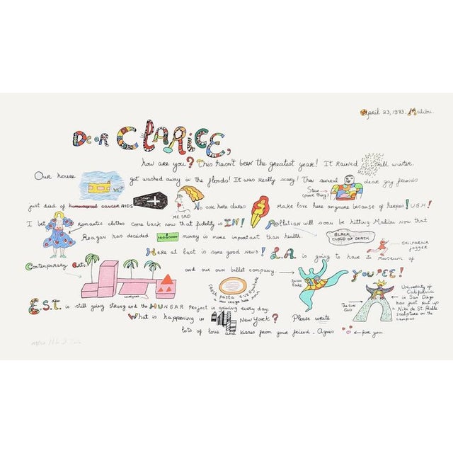 Modern Niki De Saint Phalle, Dear Clarice, 1983, Silkscreen For Sale - Image 3 of 3