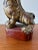 1920s Chinese Red Carved Gilt Wood Foo Dog For Sale - Image 11 of 12