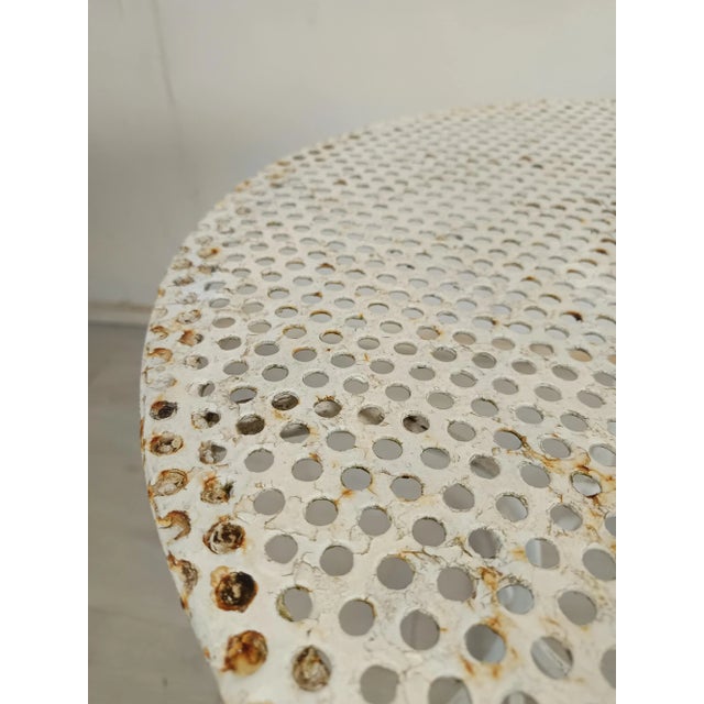 White Perforated Metal Garden Table, 1920s For Sale - Image 8 of 13