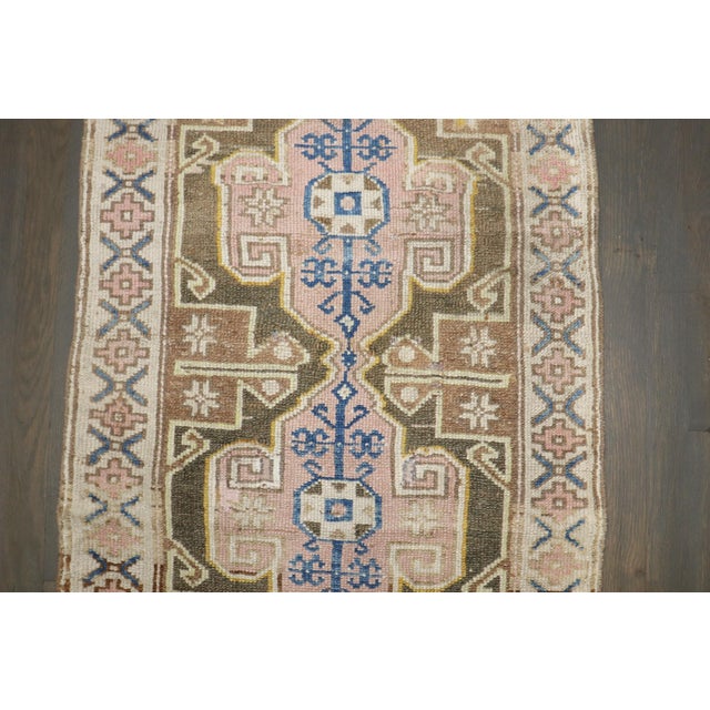 Mid 20th Century Narrow Short Vintage Turkish Anatolian Runner - 2'5" x 6'9" For Sale - Image 5 of 8