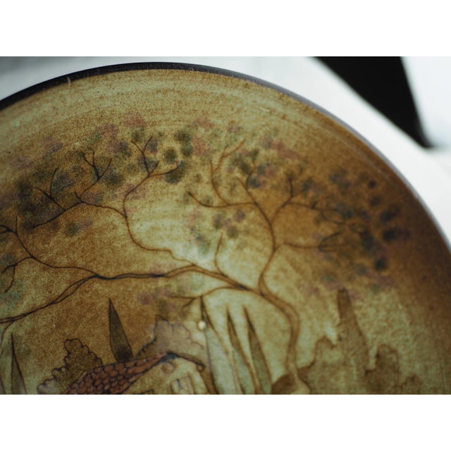 Late 20th Century Mid-Century Paulet French Landscape Olive Fruit Bowl / Plate For Sale - Image 5 of 13