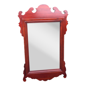 Vintage Large Chippendale Double Bevel Glass Wall Mirror